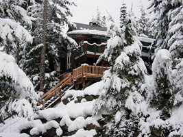 whistler lodge hostel as seen from the driveway